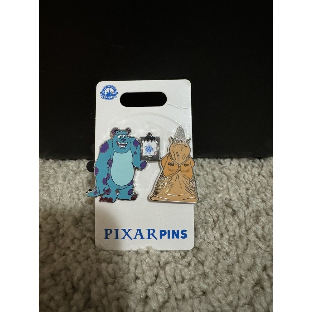 New Disney Parks Sully & Roz 2 Pin Set Monsters Inc University Mike Pixar Lot